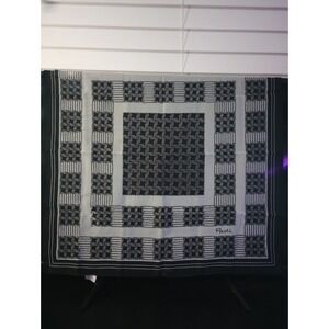Vintage Paoli Black & White Geometric Scarf – Made in Japan – 21" Square –...